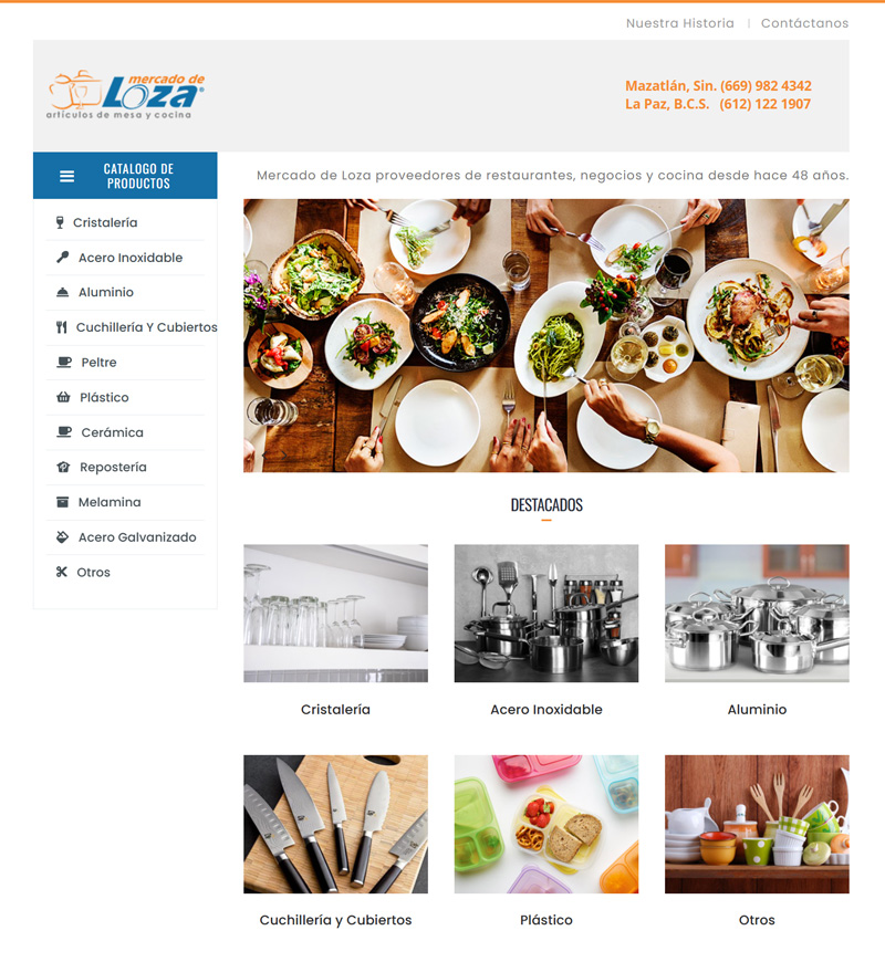 Desarrollo Web y Aplicación CMS para Catalogo de Productos