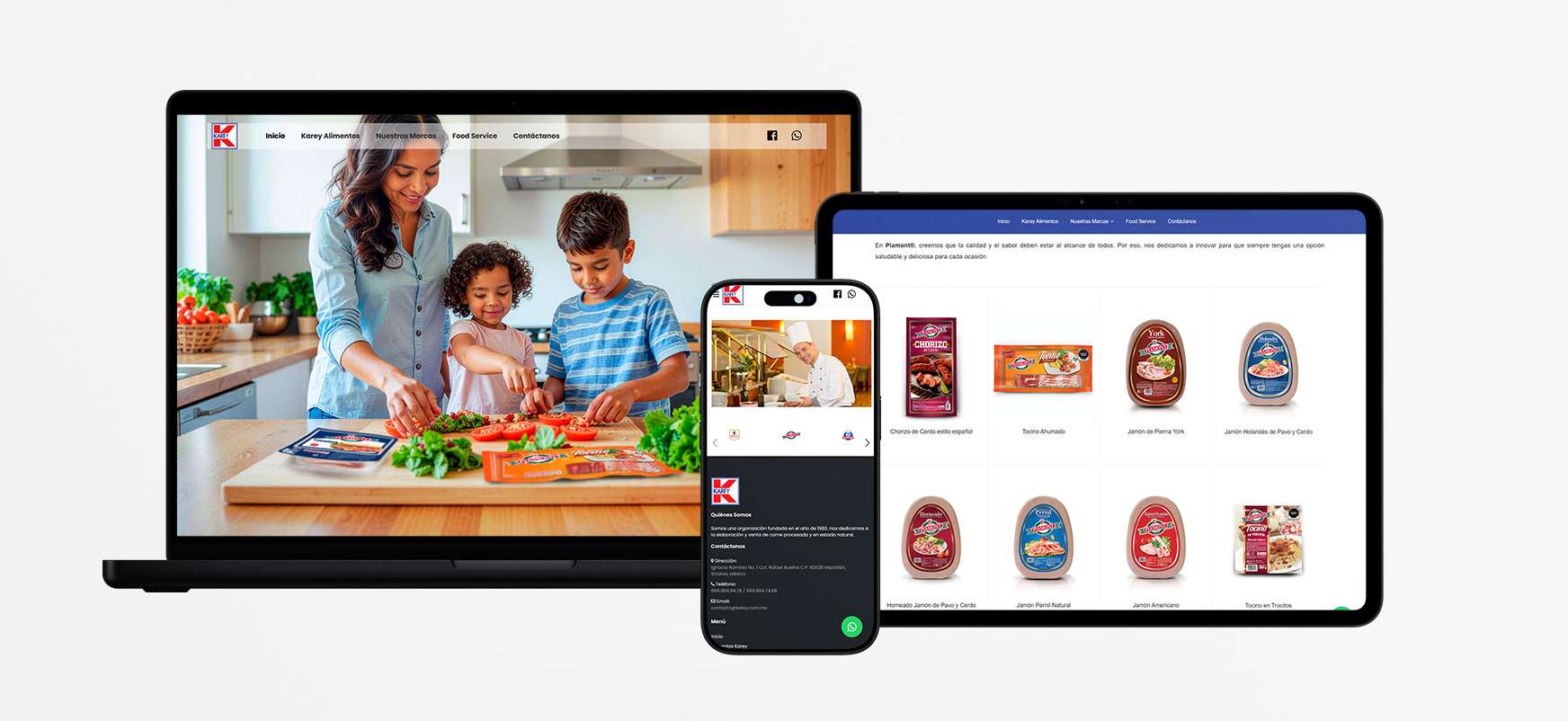 Desarrollo web de Alimentos Karey en Mazatlán