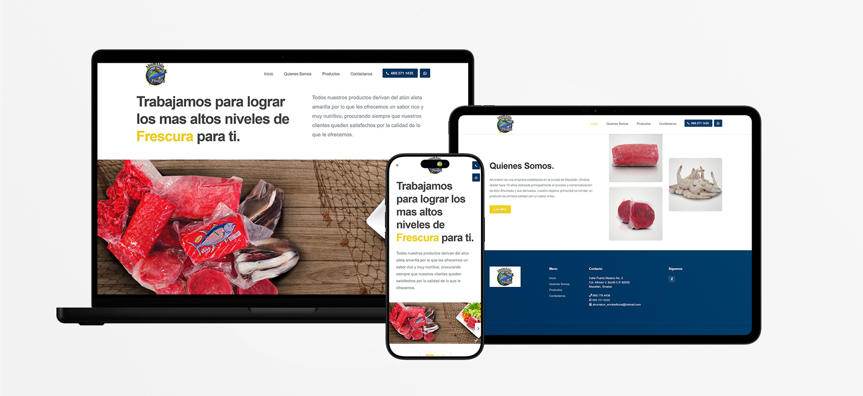 Desarrollo web para Ahumatun empresa de atún ahumado en Mazatlán