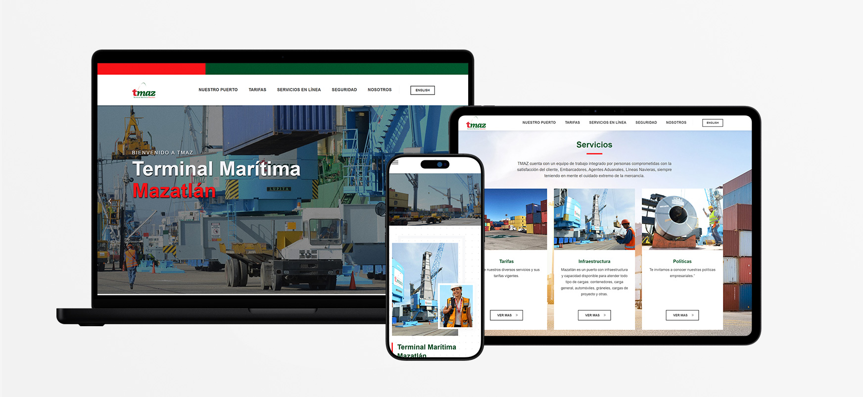 Desarrollo web corporativo para Terminal Marítima Mazatlán TMAZ